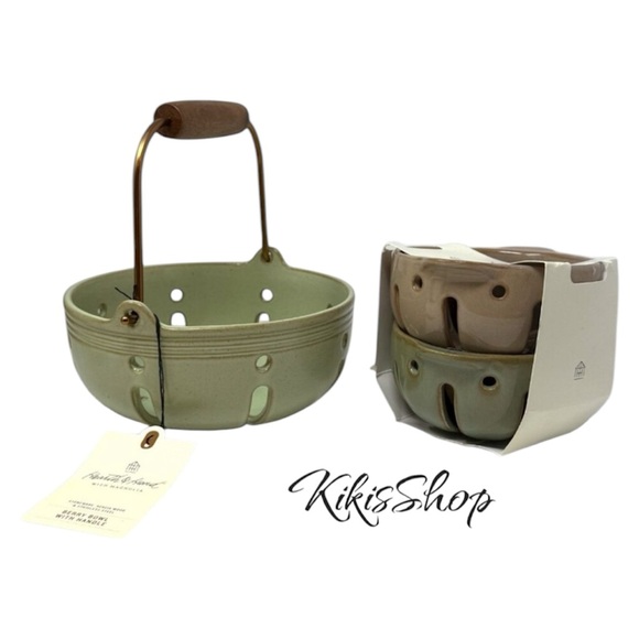 Hearth & Hand Magnolia Berry Bowl w/Carrying Handle Green & 15oz Berry B… - Picture 6 of 6